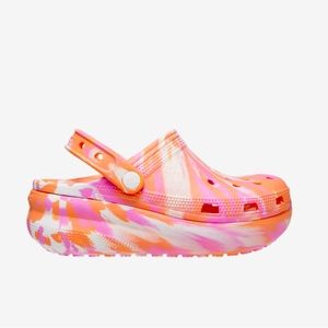 Little girls tie dye platform CROCS